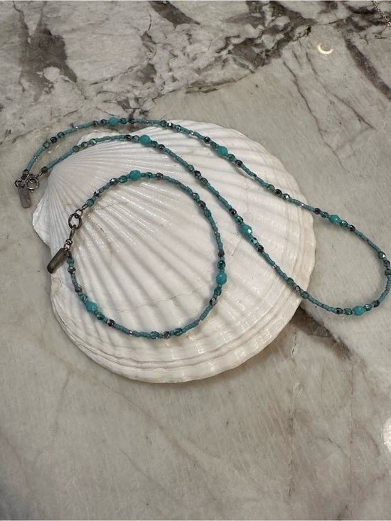Jewelry - Turquoise Beaded Necklace and Bracelet Set - Women Jewelry